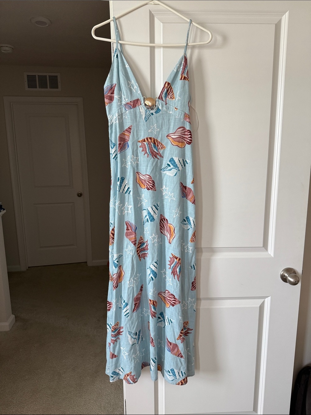 Light Blue Shell-Print Dress